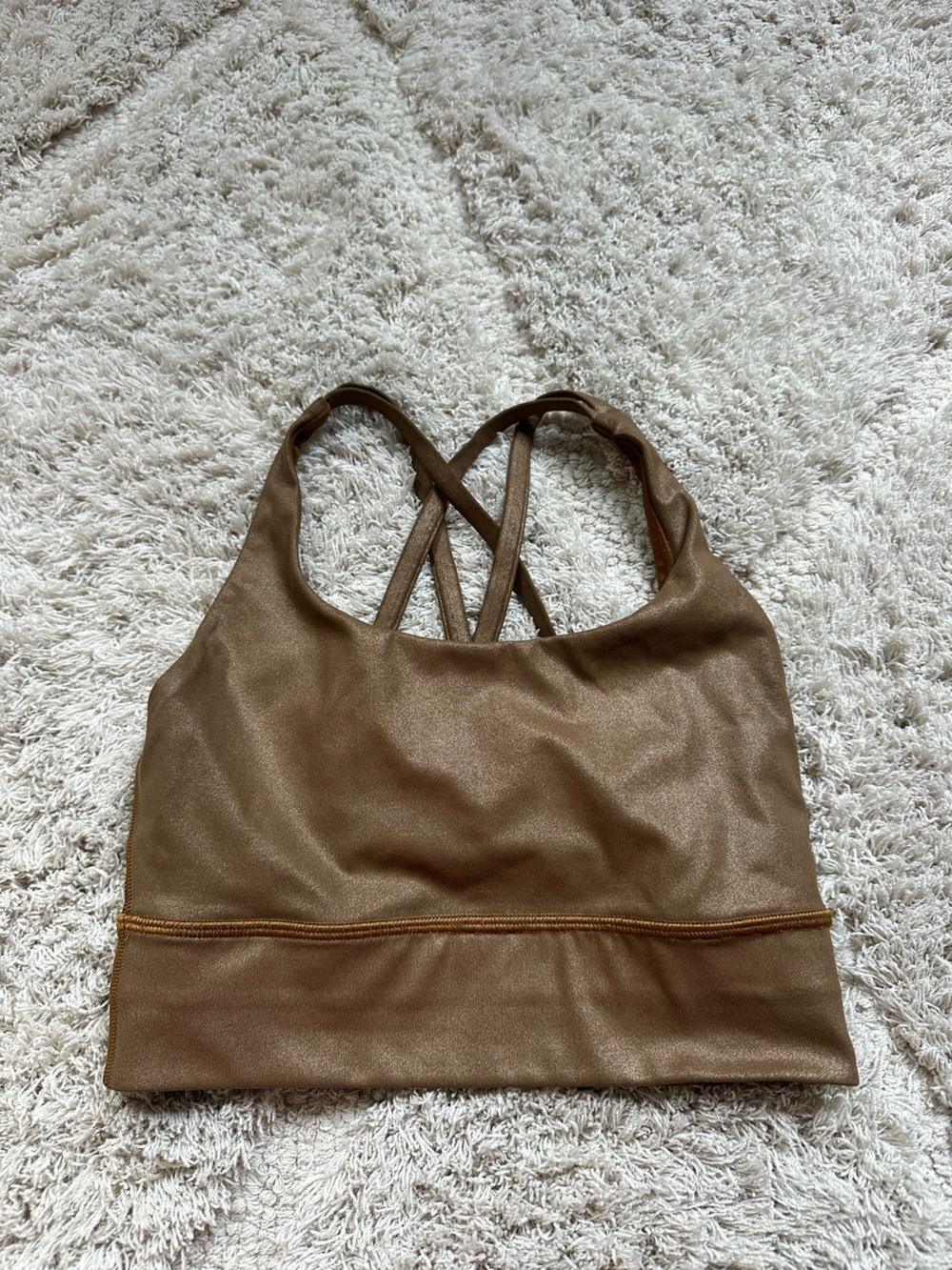 Lululemon Energy Bra *Long Line shine yellow brown 4